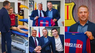 NOW IS OFFICIAL✅ WELCOME TO BARCELONA😍 HANSI FLICK SIGNED🔥 MEETS THE PLAYERS🔥 BARCELONA NEWS TODAY!