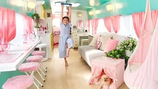 Bug Incredible School Bus Converted into Barbie Style Tiny House!