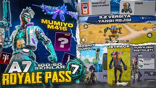 🔥 A7 ROYALE PASS SKINLARI / 😱 3.2 versiya YANGI REJIM / 🤩 M416 MUMIYO - KUCHAYTIRILADIGAN SKINLAR