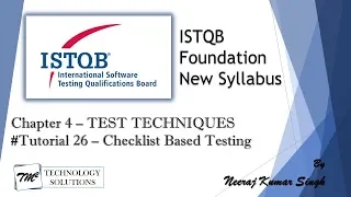 ISTQB Foundation Level | 4.4.3 Checklist Based Testing | Use of Checklist | ISTQB Tutorials