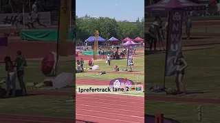 Alpha Mpofu running the 200m at the Top 30 competition at North Western University POTCHEFSTROOM