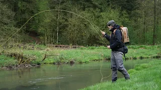 Fliegenfischen am kleinen Bach