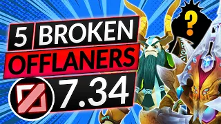 5 MOST BROKEN OFFLANERS in the NEW 7.34 Patch - BEST OFFLANE HEROES - Dota 2 Tier List Guide
