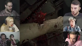 "Реакции Летсплейщиков" на Отрезание Руки из Resident Evil 7