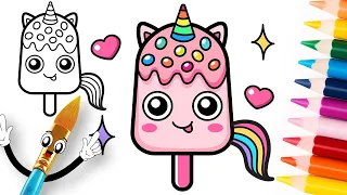 🍧How to Draw an Unicorn Ice Cream Easy for Kids and Toddlers