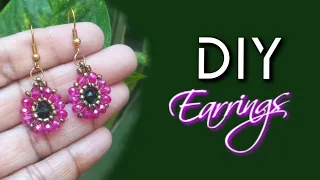 DIY Mini Rondelle Earrings - Easy Beaded Jewelry Making Tutorial  - Aretes pequeños fácil de hacer