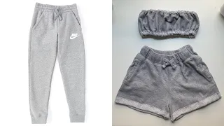 transforming joggers into two piece lounge set | beginner friendly diy transformation