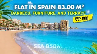 Buy a flat in Spain 🌴 Close to the beach 850m. Barbecu, Furniture, and Terrace