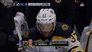 Patrice Bergeron Scores SECONDS into 2nd Period (Lightning vs. Bruins 2018 NHL Playoffs)