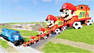 Big & Small Super Mario the Tank Engine vs Train - BeamNG.Drive
