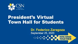 President's Virtual Town Hall for Students, September 25, 2020