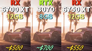 RX 6750 XT vs RTX 3070 vs RX 6700 XT - Test in 8 Games