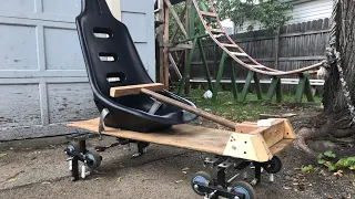 How to make a CART for a backyard roller coaster (NO WELDING)