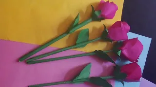 How to make Rose 🌹 Flower with Paper # DIY Origami Rose 🌹 Flower # Art and Crafts