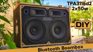 DIY: Multimedia Bluetooth Boombox Speaker | TPA3116D2 2x50w | 8 inch Speaker | How to make | DIY