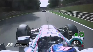 F1 2014 Bottas vs Perez 363km/h Overtake Race Onboard - Italian Grand Prix | With Telemetry