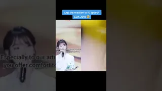 BTS Suga reaction to IU speech GDA 2018