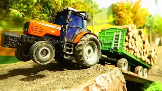 HEAVY TIMBER TRANSPORT with Tractor on the Corleone Farm