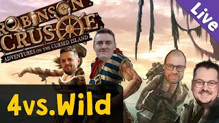 4vsWild ✦ Robinson Crusoe (Brettspiel) ✦ Szenario 1: Schiffbrüchig! (Livestream-Aufzeichnung)