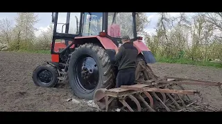 Неудачная культивация в огороде 2023 год.Трактор МТЗ-80.