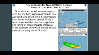 Tropical storm Gonzalo forms in the Atlantic