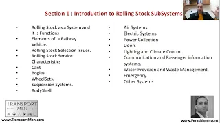 Chapter 2 | Section 1 A | Introduction to Railway Rolling Stock