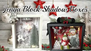 Dollar Tree 🌳 Jenga Block Christmas Shadow Boxes
