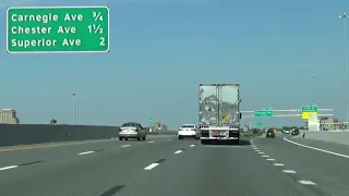 I-90 Through Cleveland, Ohio, West to East