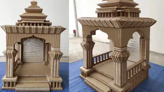 Ecofrindly ganesh decoration idea / Ganpati temple making by using cardboard / how to make Makhar
