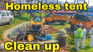 Clean up Homeless encampment in venice beach california new skid row