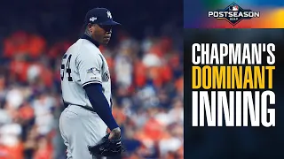 Yankees Aroldis Chapman's DOMINANT 9th inning vs. Astros in ALCS Game 2 | MLB Highlights