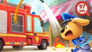 Fire in the Cake Shop | Safety Cartoons for Kids | Fire Truck | Sheriff Labrador