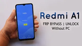 Redmi A1 Frp Unlock/Bypass Google Account Lock Without PC New Method 2022 Android 12 Miui 13