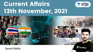 Daily Current Affairs in Hindi by Sumit Rathi Sir | 13th November 2021 | The Hindu PIB for IAS