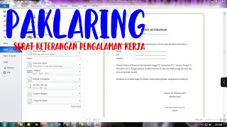 SURAT KETERANGAN PAKLARING || SURAT KETERANGAN PENGALAMAN KERJA