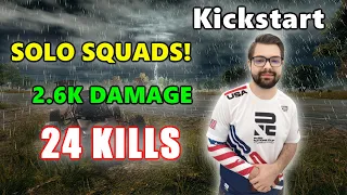 LG Kickstart - 24 KILLS (2.6K Damage) - SOLO vs SQUADS! - PUBG