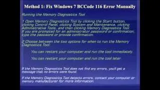 Windows 7 Bccode 116 Error Fix