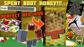 I Spent 800T INTO THE PERFECT RED HIVE! - Bee Swarm Simulator