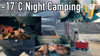 -17°C Night Camping In Car |  Winter Zanskar EP6