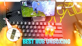 Amazing usb 4 port hub unboxing || how to play free fire keyboard mouse in mobile