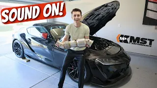 Installing A High Flow Catted Downpipe On My Manual Toyota Supra!