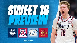 2024 NCAA Tournament Sweet 16 THURSDAY SLATE PREVIEW: National Championship REMATCH | CBS Sports