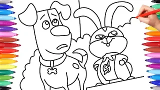 THE SECRET LIFE OF PETS 2 // MAX AND SNOWBALL RABBIT COLORING PAGES // HOW TO DRAW MAX PETS 2