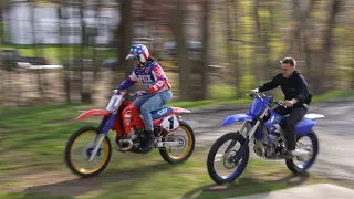 56 Y.O 220lb GRANDPA ON 1988 HONDA CR500 BEATS 2021 YAMAHA YZ450F RIDDEN BY 25 Y.O. 150 LB PRO RIDER