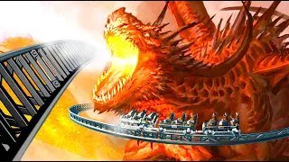 WAIT TILL THE END!  Dungeon Dragon Coaster! (POV)