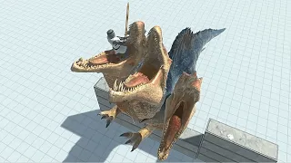 Three headed SPINOSAURUS Eat Feed Slow Motion - Animal Revolt Battle Simulator