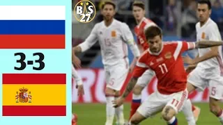 Russia vs Spain 3-3 - All Goals & Extended Highlights - Friendly( 14-11-2017 )BS27
