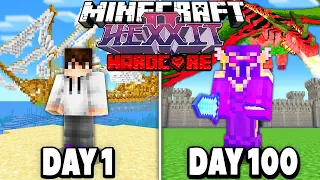 I Survived 100 DAYS in Minecraft Hexxit 2 HARDCORE.. Here's What Happened..