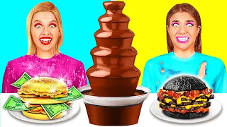 Chica Rica vs Chica Pobre Desafío De Fondue De Chocolate | Momentos Divertidos por BooBoom Challenge