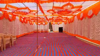 Wedding decoration with simple ideas//pipe pandal with ceiling tent
